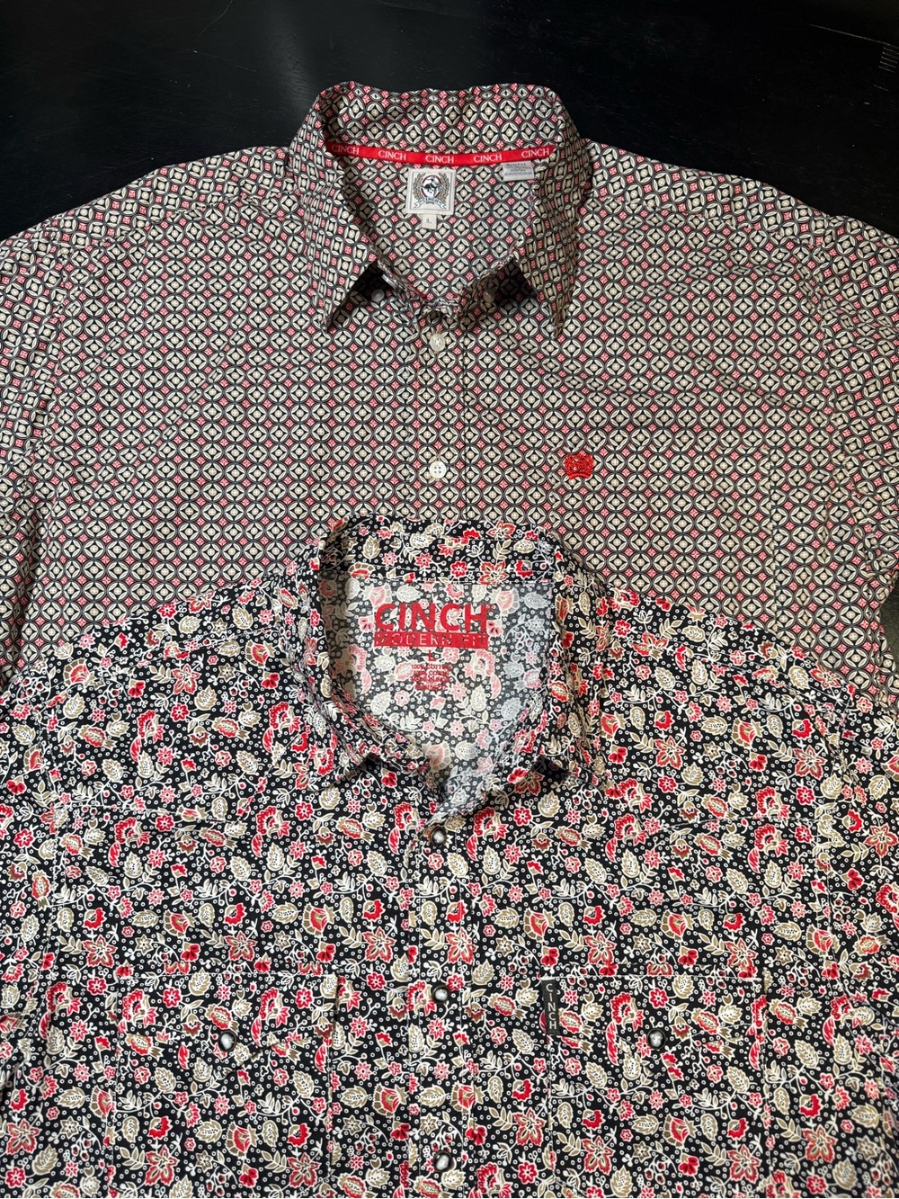 Cinch Men's Lg Long Sleeve Western Geometric Button & Pearl Snap Floral Shirts